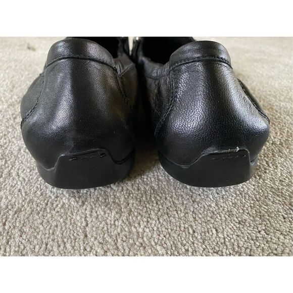 AGL Loafer 38 HORSEBIT Silver Buckle Patent Moc Toe Driving Slip On Italy - Picture 3 of 5